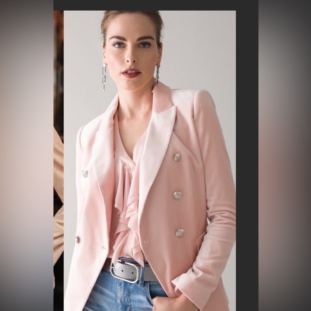White House Black Market Blush Pink Velvet Blazer
